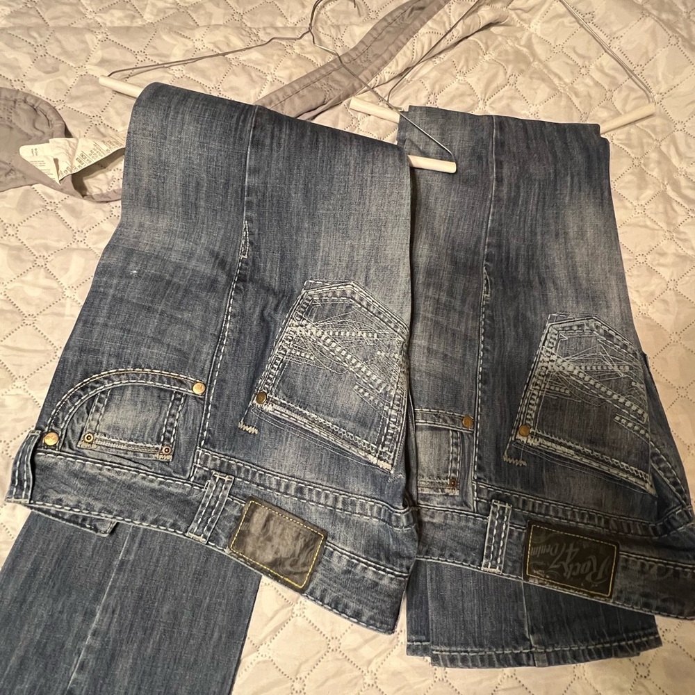 2 Pair Rock Revival Men's Bootcut Jeans - Blue